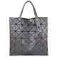 ISSEY MIYAKE 三宅一生 BAOBAO 灰色皮質三角格6x6手提包