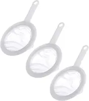 AIMALL Dual-Mesh Baby Brine Shrimp Sieve Set, 80 & 200 Mesh Aquarium Sieves for Hatchery, Safe Fish Net Separator for Fry & Eggs, 3.1" Round