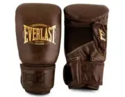 Everlast 1910 Leather Training Gloves-Brown