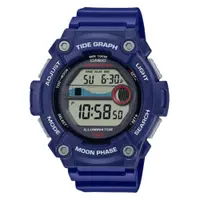 在飛比找PChome24h購物優惠-【CASIO 】水男孩水女孩必備10年電力潮汐月相電子錶-藍