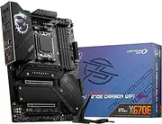 MSI MPG X670E Carbon WiFi Motherboard, ATX - Supports AMD Ryzen 7000 Series Processors, AM5-18 Duet Rail 90A Power Stage, DDR5 Memory Boost 6600+MHz/OC, 2 x PCIe 5.0 x16, 2 x M.2 Gen5, Wi-Fi 6E
