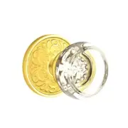 Emtek Georgetown Crystal Door Knob Privacy Set Lancaster Rosette Polished Brass