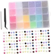 ASAKKURA 24000pcs Flatback Rainbow Rhinestones Kit Colors Craft Gems for DIY Nail Art Jewelry Making and Bear Figurine Decoration for Parties and Special Occasions
