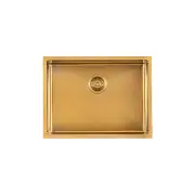 Stainless Steel Kitchen and Laundry Sink - 600mm Single Bowl - Brushed Gold - Top/Under Mount