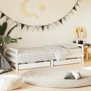NNEVL Kids Bed Frame with Drawers White 90x190 cm Solid Wood Pine