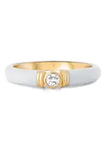 V BY Laura Vann Kiki enamelled18kt Gold Vermeil Ring - White - M M