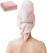 Microfiber Hair Drying Towel Towels, Microfiber Hair Towel Wrap for Curly Hair Women, Anti Frizz, Ultra Absorbent (Pink,39.4 * 23.6 in)