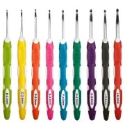 Paquete de 12 agujas de crochet con mango ergonómico para manos artríticas