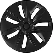 Hubcap Wheel Covers Stylish Wear Resistant 19 Inch Hubcaps Replacement Model Y 2020 2023 (Matte Black)