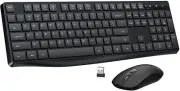 Wireless Keyboard and Mouse Combo, 2.4G Full-Sized Ergonomic Keyboard Mo