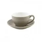 6x Cappuccino Cup & Saucer Set Stone Grey 200mL Bevande Tea Coffee Cups