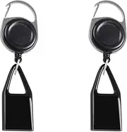 2Pcs Black Lighter Clip,Retractable Lighter Belt,Anti Lost Retractable Cover,Keychain Belt,Leash for Fishing Hiking,Protective for Camping, Matches