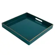 Serving Tray With Handles 13"decorative Green Modern Coffee Table Square Plastic