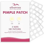 Albatross Health New England Invisible Pimple Patches for face, plain Hydrocolloid Acne Patches, HSA FSA eligible, Spot Dots Cover, Zit Blemish Patch, 2 Sizes 180 Counts
