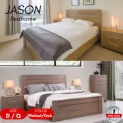 Priceworth Jason Bedframe Dark Oak and Walnut Color Laminated MDF