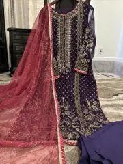 Pakistani Indian Net Shalwar Kameez Party Dress With Duppata Asim Jofa Dress