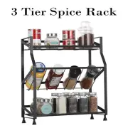 3-Tier Spice Rack Countertop Seasoning Bottle Organizer for Kitchen Cabinet
