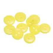 10pcs Sewing Button 12.5mm 2 Holes Resin Round Craft Buttons, Yellow