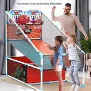 2-Player Arcade Basketball Game Set,Upgraded Indoor Hoop with LED Light Electronic Scoreboard 4 Balls,Carnival Games Sports Toys Kids 3-12 Yeas Old