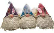 Easter Tinsel Gnome Bunny Faceless Hanging Wall Door Decor 16" Set Of 3 New