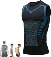 Menionic Tourmaline Posture Corrector Vest, Menionic Tourmaline Posturecorrector Vest,posture Corrector Men BLACK B M