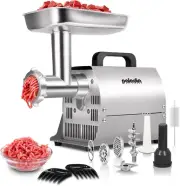 Molinillo de carne eléctrico #8, 0.4HP, motor de cobre 2000W, acero inoxidable.