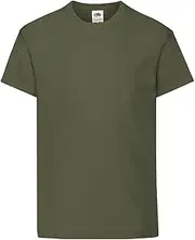 [Generisch] T-Shirt Kids Original T. Children's T-Shirt Short Sleeve Cotton 100% - 1 T-Shirt MOD. 61-019-0, Military Green, 116 cm