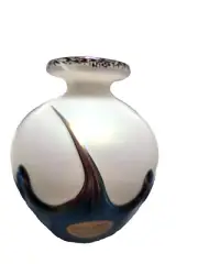 Heron Art Glass Perfume Bottle Vase Handmade English Lakes Englang Signed
