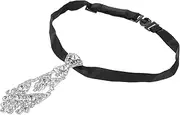 [SOESFOUFU] Metal Tie Boys Bow Ties Bow Tie for Men Boy Ties Necktie for Wedding Boys Ties Cosplay Necktie Alloy Silver Korean Version Small Tie Banquet Tie for Men Sparkly Tie