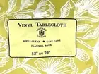 Vinyl Tablecloth 52"x70" Mustard Yellow floral Rectangle Sultan’s Linens New OS