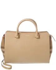 Burberry Check Canvas & Leather Shoulder Bag