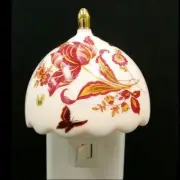 Red And Gold Flowers And Butterfly Night Light