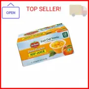 DEL MONTE Diced Peaches FRUIT CUP Snacks in 100% Fruit Juice, 12 Pack, 4 oz