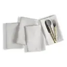 Set of 4 White Linen Napkins - 100% Pure Belgian Linen - 18 x 18 Inch - Soft ...