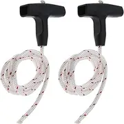 [EMSea] 2x Recoil Starter Handle Rope Kits, Dia 4.5mm 1 M Pull Cords & Black Recoil Starter Grip Compatible with STIHL TS400 TS410 TS420