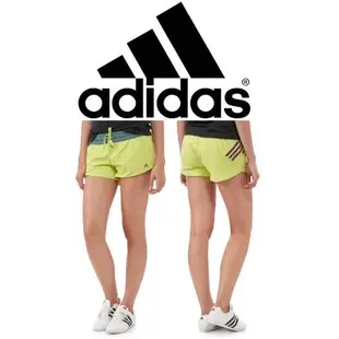 Vintage古著ADIDAS climalite系列螢光復古內透氣網包臀抽繩運動短褲 熱褲 真理褲 運動褲 路跑慢跑 亮橙/亮橘