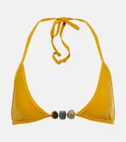 [Christopher Esber] Christopher Esber Embellished bikini top AU 10 yellow