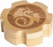 Wooden Dice Box storage seven for Kids Adults Gift Dice Box with Lid beech color