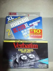 Lot 2 boxs of 2 pack of DC-2120 Data Cartridge Maxell and Verbatim