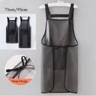 Waterproof Work Apron Transparent Black Cleaning Aprons Kitchen Apron