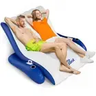 Inflatable Pool Recliner for 1-2, Cup Holders - Pool, Lake, River, Beach