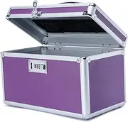 Locking Medication Box with Portable Storage Case, Childproof Medicine Lock Organizer, 12.2''x 7.2''x 7.6'', Lockable Empty First Aid Storage Cabinet, Lockbox for Drugs use (Purple/Medium)