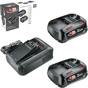 [Bosch] Battery and Quick Charger Starter Set 18 V (2 x 2.5 Ah Li-ion Batteries; 1 x Quick Charger; Power for All 18 V Alliance)