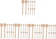 Ciieeo 5sets 10pcs Wooden Honey Dipper Sticks Easy to Use Honey Stirrer Compact Design for Daily Use and Parties for Syrup and Jam Distribution 10pcs*5