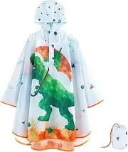 [WAWSAM] Raincoat Lightweight Girls Boys Rain Poncho Children's Rain Jacket Waterproof Toddler Rain Poncho with Hood, lightblue, 3-5 Years