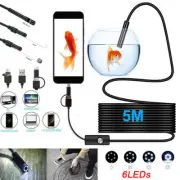 3in1 Endoscope Camera Borescope Snake Inspection Camera For Android Phones 5M