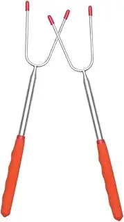 Piece Stainless Steel Roasting Forks Extendable BBQ Sticks Compact Storage Bag for Outdoor Camping BBQ