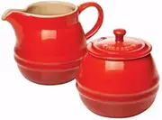 Chasseur La Cuisson Sugar Bowl and Creamer Set, Red