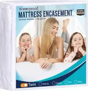 Zippered Mattress Encasement Twin, 100% Waterproof, Protector, Absorbent