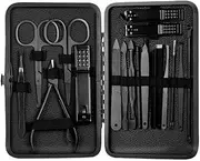 Nail Clippers Set Stainless Steel Nail Clipper Cutter Trimmer Earpick Grooming Kit Manicure Pedicure Scissor Tweezer Nail Tools Set With Black Tra Nail Clippers Portable Set